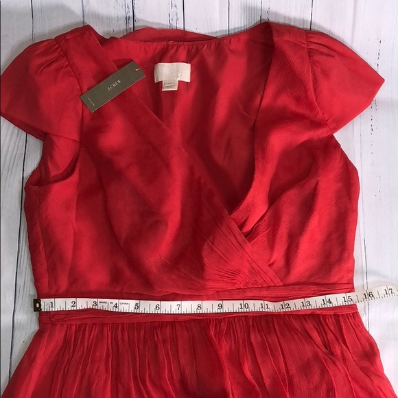  J. Crew Silk Chiffon Mirabelle Bright Coral - Picture 6 of 7